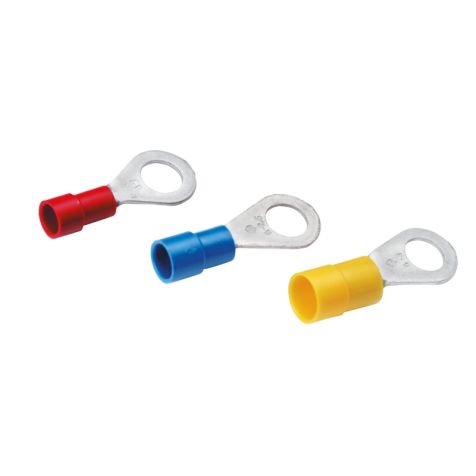 Geïsoleerde Kabelschoen, Ringtong Cu, 0,5 - 1mm² M3, rood