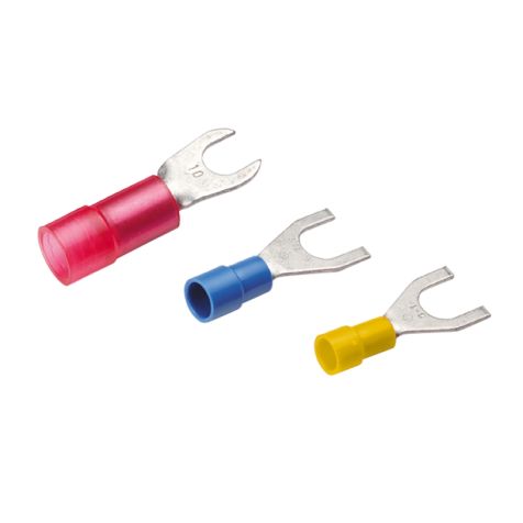 Geïsoleerde Kabelschoen, Vorktong Cu, 0,5 - 1mm² M6, rood