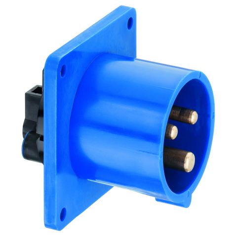 Prise CEE mâle droite pour appareil, IP44, 16 A, 3 pôles, 230 V, 6h, bleu