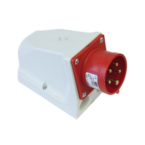 Prise CEE murale pour appareil, IP44, 16 A, 3 pôles, 230 V, 6h, bleu