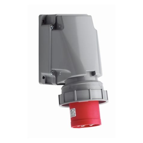 Prise CEE murale pour appareil, IP67, 63 A, 4 pôles, 400 V, 6h, rouge