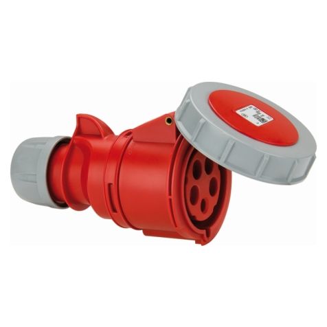 Fiche CEE femelle, IP67, 16 A, 4 pôles, 400 V, 6h, rouge