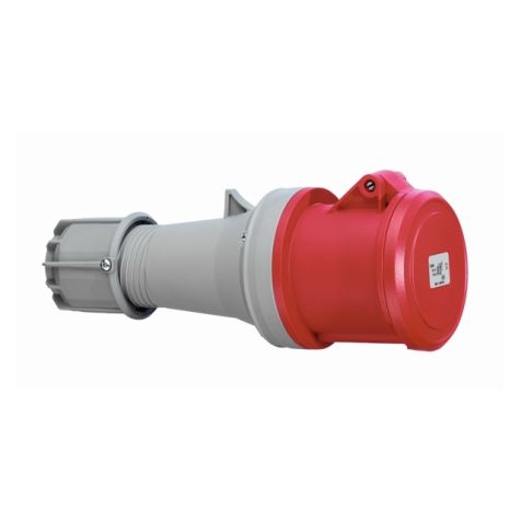 Fiche CEE femelle, IP44, 63 A, 4 pôles, 400 V, 6h, rouge