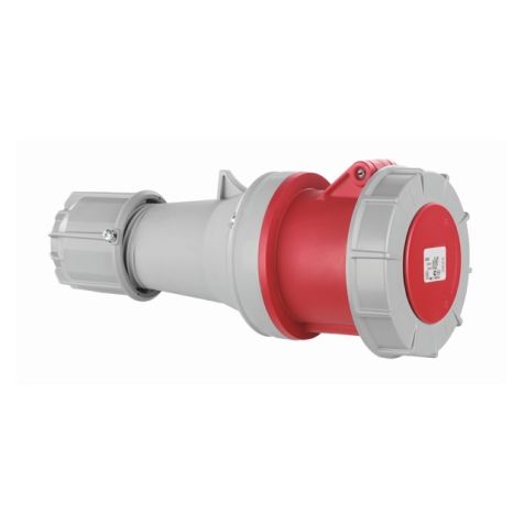 Fiche CEE femelle, IP67, 63 A, 4 pôles, 440 V, 11h, rouge