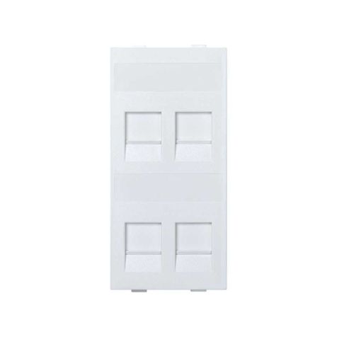 CIMA 500 Plaque Plate Vdm avec Volet 4x RJ 45 Blanc