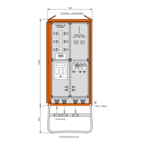 Anschlussschrank 173 kVA/1 Abgang