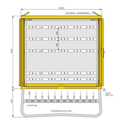 Bouwstroomverdeler in modulaire opbouw