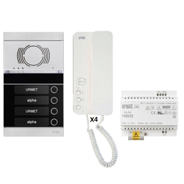 Kit audio 4 appartements préprogrammés