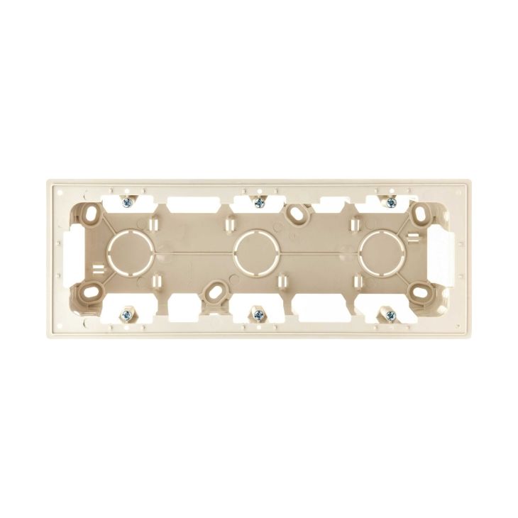 S24 Opbouwdoos voor 3 modules, afmetingen: 227x85mm, kleur: ivoor