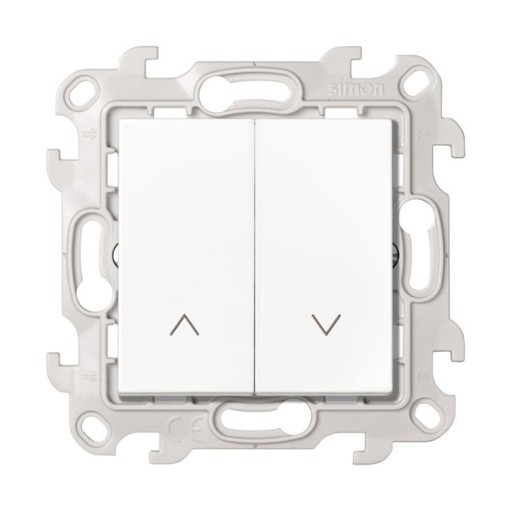 S24 Drukknop omschakelaar voor rolluiken 10A 250V, kleur: wit