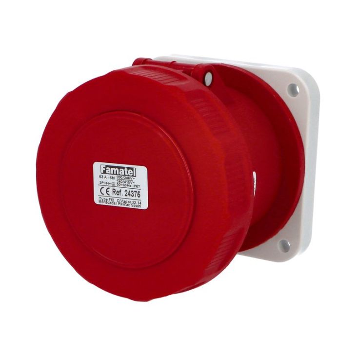 SpeedPRO -  Prise encastrée droit 63A 4P 6h 400V IP67