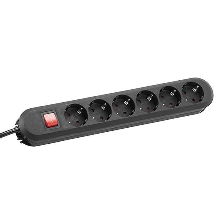 SMART 6x Schuko noir 1x Interrupteur