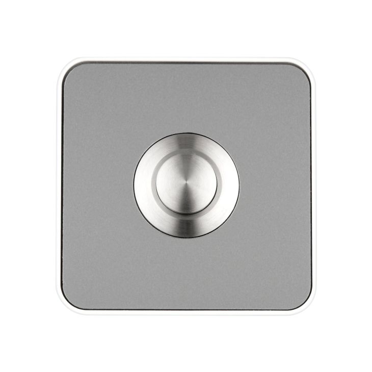 Piccolo - Drukknop voor deurbel (vierkant), inox - wit