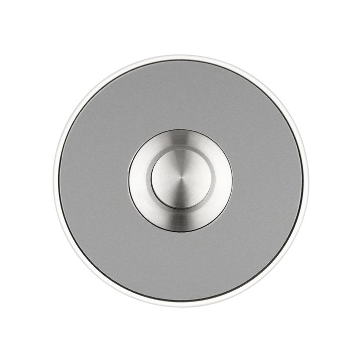 Piccolo - Drukknop voor deurbel (rond), inox - wit