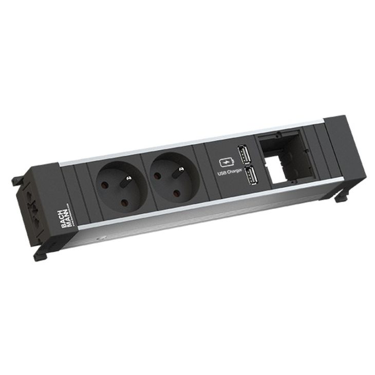 CONFERENCE/TOP FRAME powerstrip 4 modulen (2x UTE 1x USB Charger A/A 1x Lege mod)