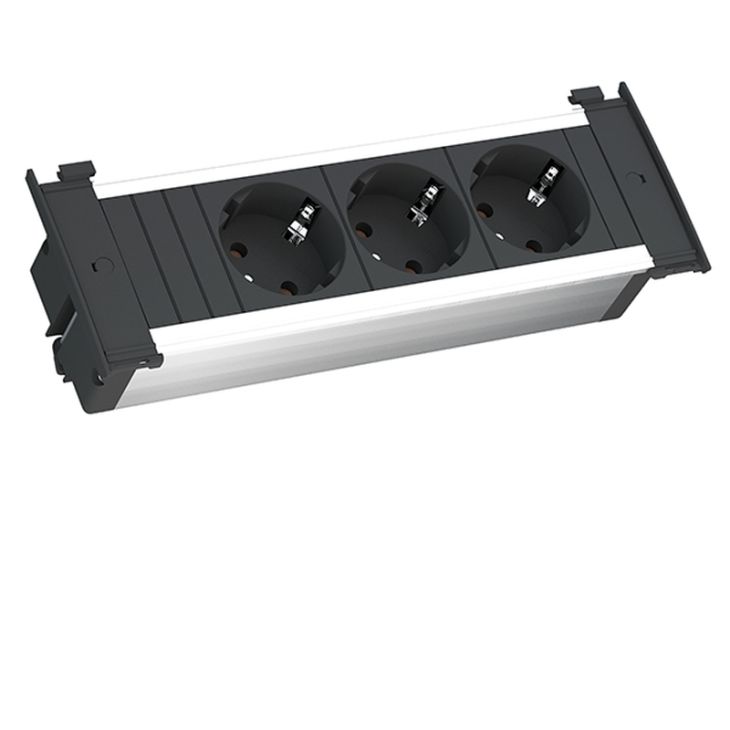 KAPSA powerstrip 3 modulen (3x Stopcontacten) met kabel 2m (SHUKO)