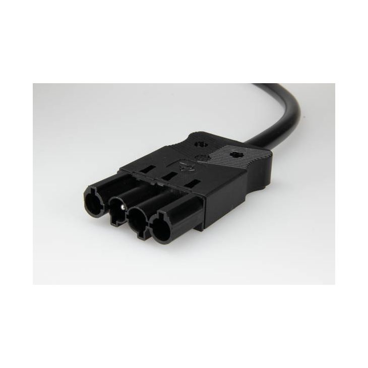 AC166 ALCGS Cordon de connexion mâle, 4-pôles, 1,5mm², 50cm. noir, Eca