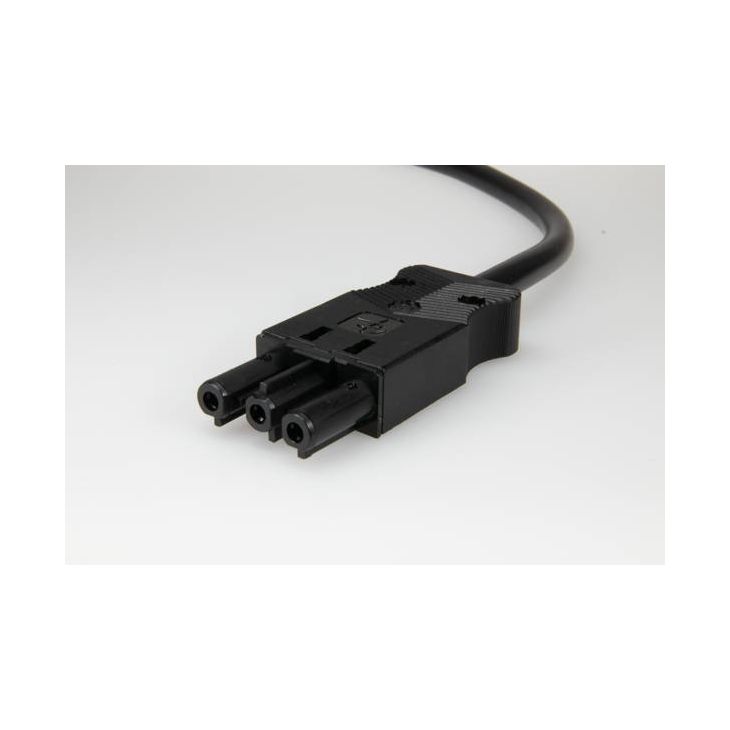 AC166 ALCGB Cordon connexion femelle, 3-pôles, 1,5mm², 300cm, noir, sans halogène, Dca