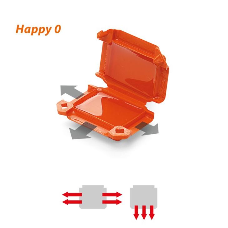 HAPPY 0 Gelbox Line IPX8/IMQ 41x28x19 (4 pcs - blister, orange)