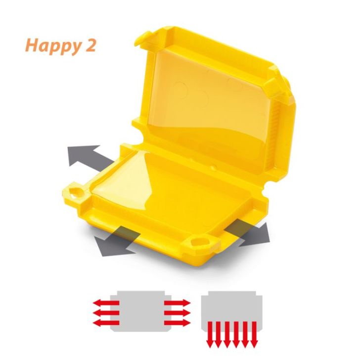 HAPPY 2 Gelbox Line IPX8/IMQ 53x39x24 (1 pc - blister, jaune)