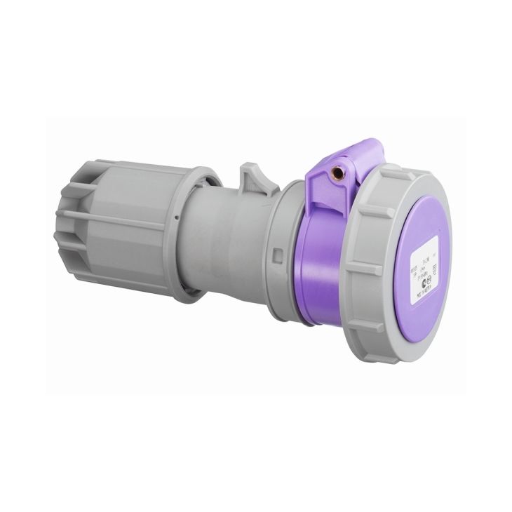 Fiche CEE femelle, IP67, 32 A, 2 pôles, 24 V, violet