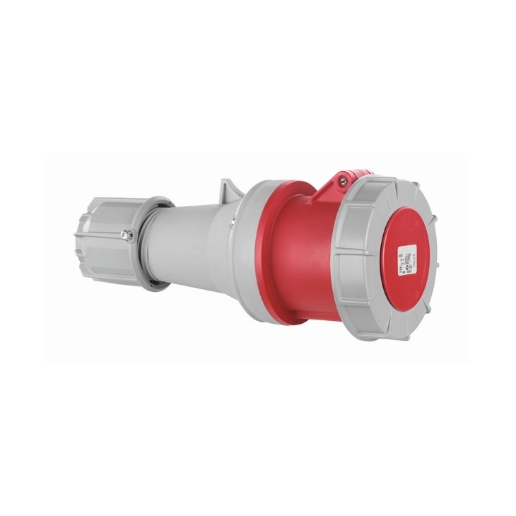 Fiche CEE femelle, IP67, 63 A, 4 pôles, 400 V, 6h, rouge