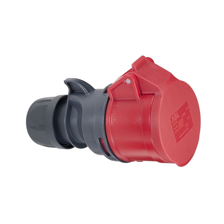 Fiche CEE femelle, IP44, 16 A, 5 pôles, 400 V, 6h, rouge