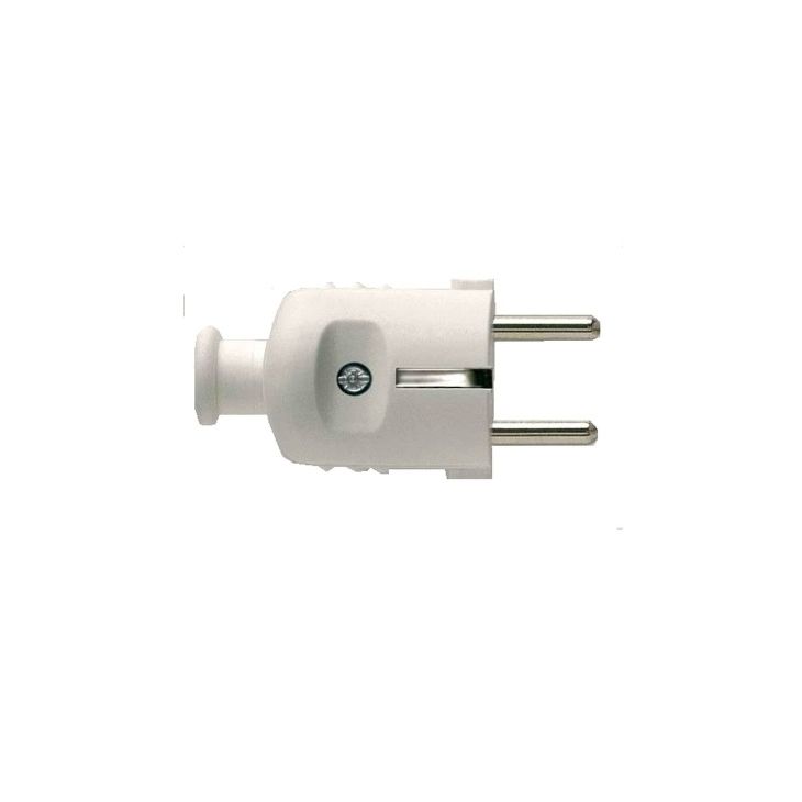 Fiche mâle 2P +T 10/16A-250V Blanc IP20