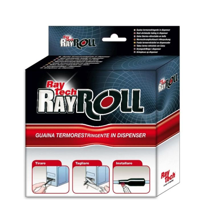 Ray Roll 3,2 mm Thermo-rétractable noire, dans une boîte (10 m)