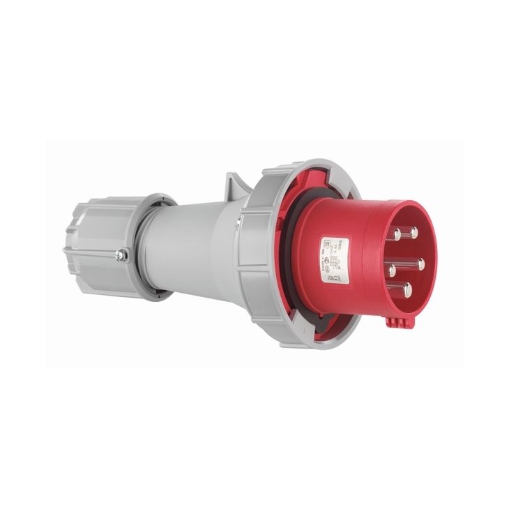 Fiche CEE mâle, IP67, 63 A, 4 pôles, 400 V, 6h, rouge