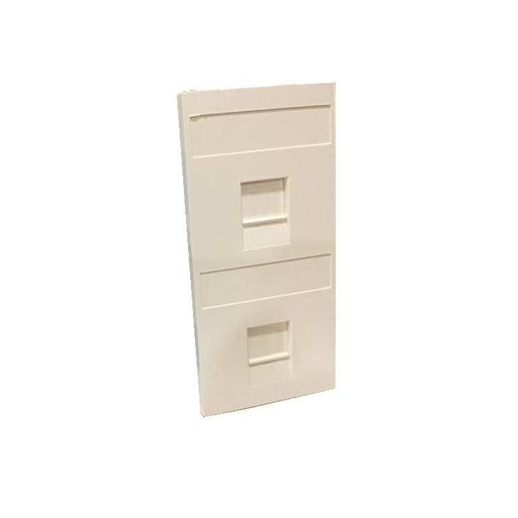 CIMA 500 Plaque Vdm Plate avec Volets 2x RJ 45 AMP Blanc