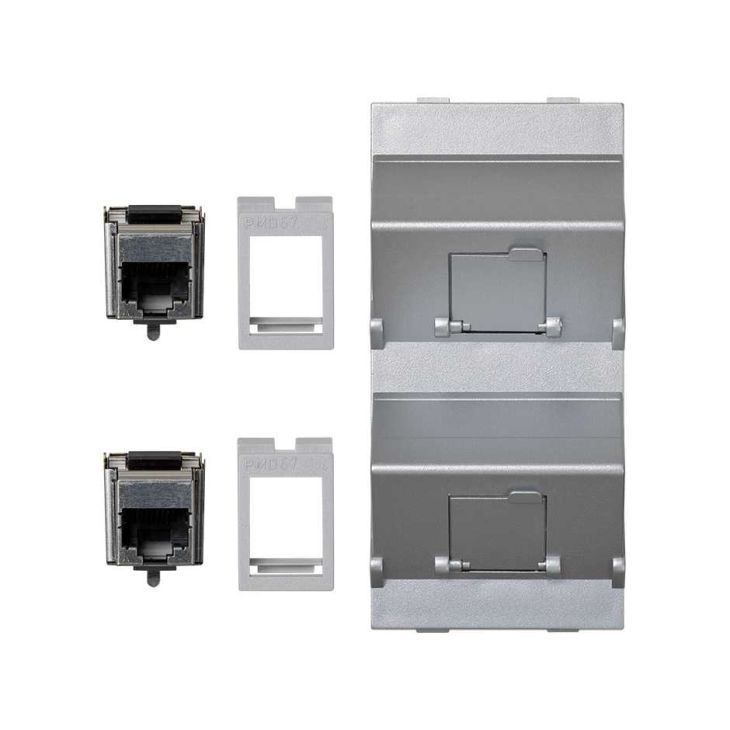 CIMA 500 Plaque Vdm Incliné avec Volet 2x RJ 45