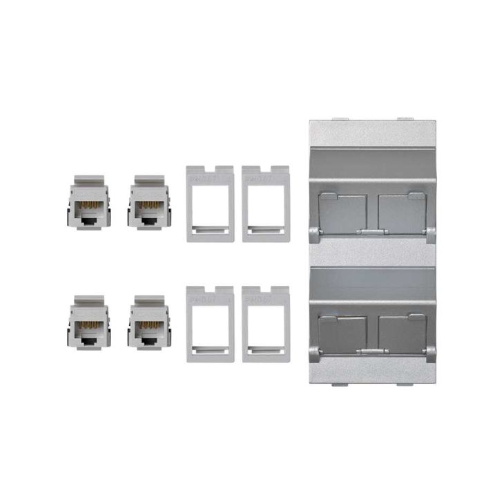 CIMA 500 Plaque Vdm Incliné avec Volet 4x RJ 45