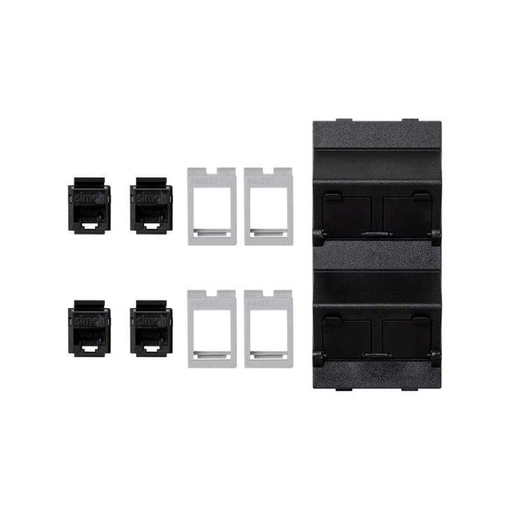 CIMA 500 Plaque Vdm Incliné avec Volet 4x RJ 45 C