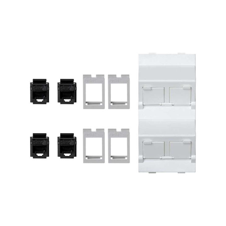 CIMA 500 Plaque Vdm Incliné avec Volet 4x RJ 45 C