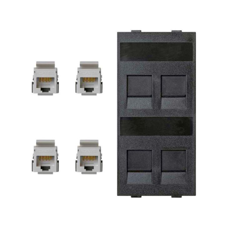 CIMA 500 Plaque Vdm Plate avec Volet 4x RJ 45 Cat