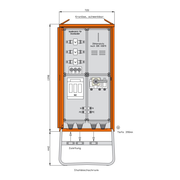 Anschlussschrank 173 kVA/1 Abgang