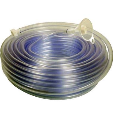 Slangwaterpas 15m PVC-slang, glashelder met trechter