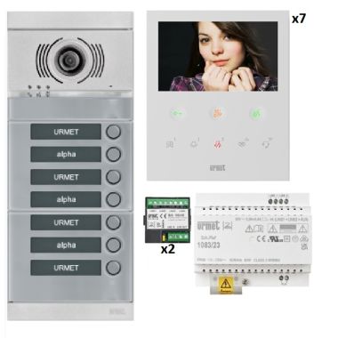 Kit vidéo 7 appartements préprogrammés (face gris)