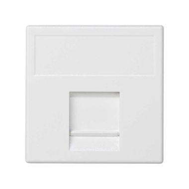 Plaque K45 VDM plate avec volet 1 x RJ45 ITT CannonÂ® - Blan