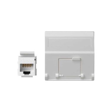 K45 Plaque VDM Incliné avec volet 1 x RJ 45 Cat. 6 UTP - Bla